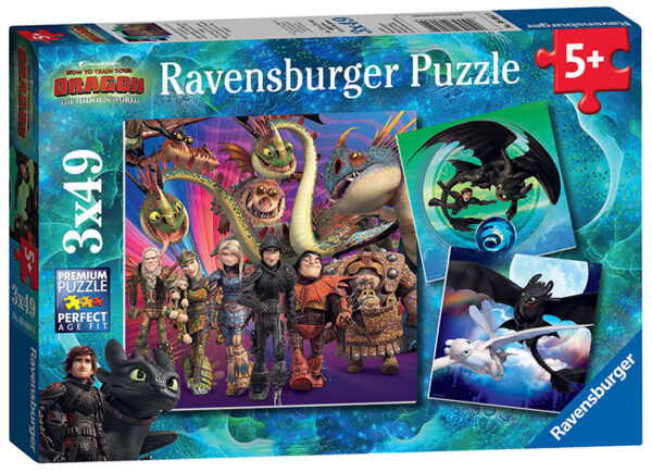 Ravensburger Παζλ 3Χ49τεμ How to Train Your Dragon 08064