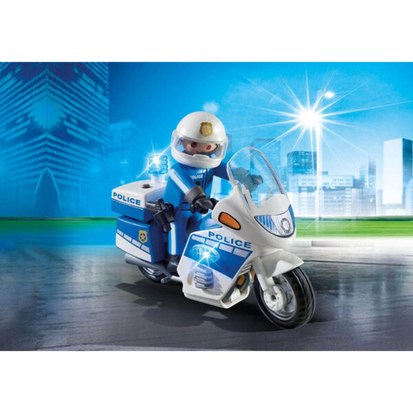 Playmobil Μοτοσικλέτα Αστυνομίας Με Φάρο Που Αναβοσβήνει 6923