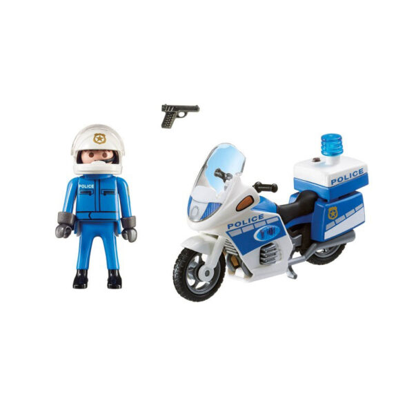 Playmobil Μοτοσικλέτα Αστυνομίας Με Φάρο Που Αναβοσβήνει 6923