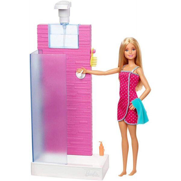 Mattel Barbie Δωμάτιο Με Κούκλα Ξανθιά, Ντους DVX51 / FXG51