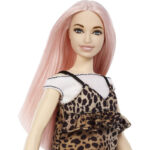 Mattel Barbie Fashionistas Doll 109 Leopard Φόρεμα Και Ροζ Μαλλιά FBR37 / FXL49