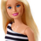 Mattel Barbie Μοντέρνα Φορέματα Με Αξεσουάρ, Ριγέ Ασπρόμαυρο Φόρεμα, Ξανθιά Κούκλα T7580 / FXL68