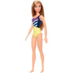Mattel Barbie Beach Water Play Κούκλα Με Μωβ Και Κίτρινο Μαγιό DWJ99 / GHW41