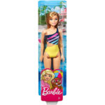 Mattel Barbie Beach Water Play Κούκλα Με Μωβ Και Κίτρινο Μαγιό DWJ99 / GHW41