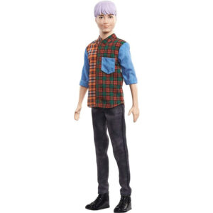 Mattel Barbie Ken Fashionistas Κούκλα Με Μωβ Μαλλιά Και Τζιν Πουκάμισο 154 DWK44 / GHW70