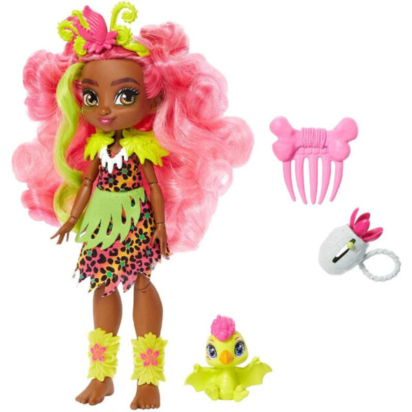 Mattel Cave Club Fernessa Κούκλα Με Δεινοσαυράκι Ptilly GNL82 / GNL85