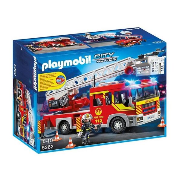 Playmobil Πυροσβεστικό Όχημα Με Τηλεσκοπική Σκάλα, Φάρο Και Σειρήνα 5362