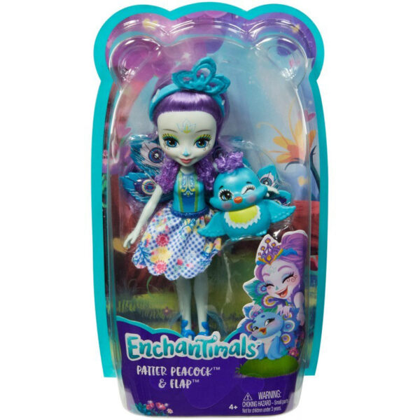 Mattel Enchantimals Κούκλα Και Ζωάκι Patter Peacock And Flap DVH87 / FXM74