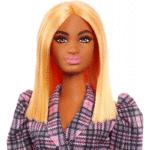 Mattel Barbie Fashionistas Doll 161 With Puff Sleeve Plaid Blazer Dress FBR37 / GRB53