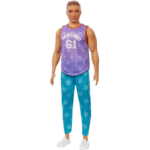 Mattel Barbie Ken Fashionistas No.165 Κούκλα Με Μωβ Μπλούζα Malibu DWK44 / GRB89