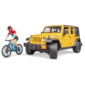 Bruder Jeep Wrangler Rubicon με Ποδήλατο και Αναβάτη 1:16 BR002543
