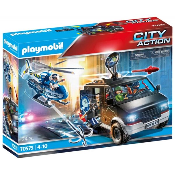 Playmobil Αστυνομικό Ελικόπτερο Και Ληστές Με Βαν 70575