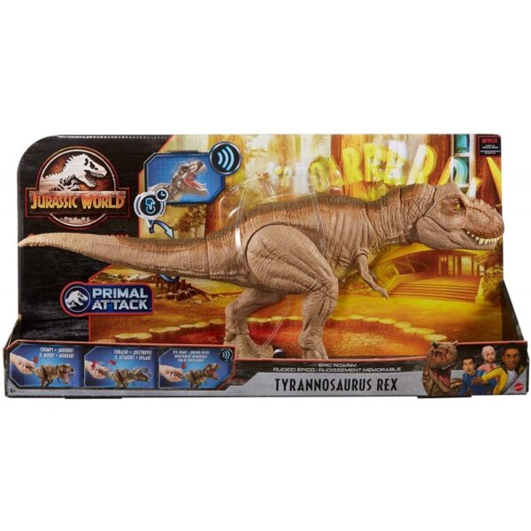 Mattel Jurassic World Epic Roarin Tyrannosaurus Rex Με Ήχους Και Κίνηση GJT60