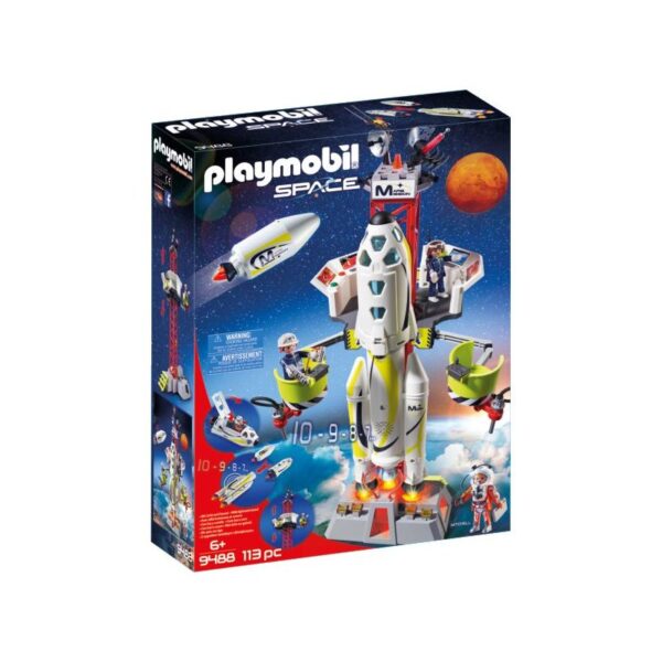 Playmobil Πύραυλος Διαστημικής Αποστολής Με Σταθμό Εκτόξευσης 9488