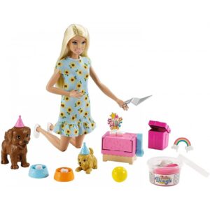Mattel Barbie Puppy Party Doll Και Σκυλάκια Πάρτι Γενεθλίων GXV75
