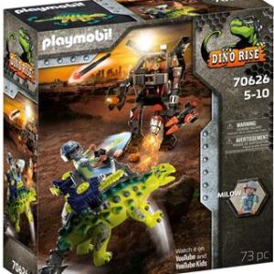 Playmobil Dinos Rise Αγκυλόσαυρος Με Μαχητή Εναντίον Ρομπότ (70626)