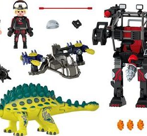 Playmobil Dinos Rise Αγκυλόσαυρος Με Μαχητή Εναντίον Ρομπότ (70626)