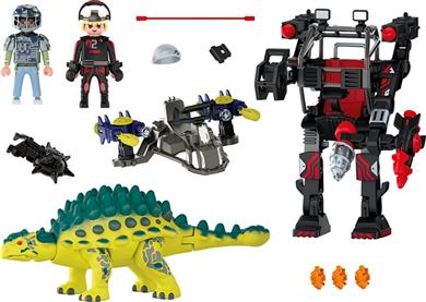 Playmobil Dinos Rise Αγκυλόσαυρος Με Μαχητή Εναντίον Ρομπότ (70626)