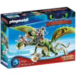 Playmobil Dreamworks Dragon Racing: Πέτρος Και Πέτρα Με Δικέφαλο Δράκο Ρέψιμο Και Αναγούλα 70730