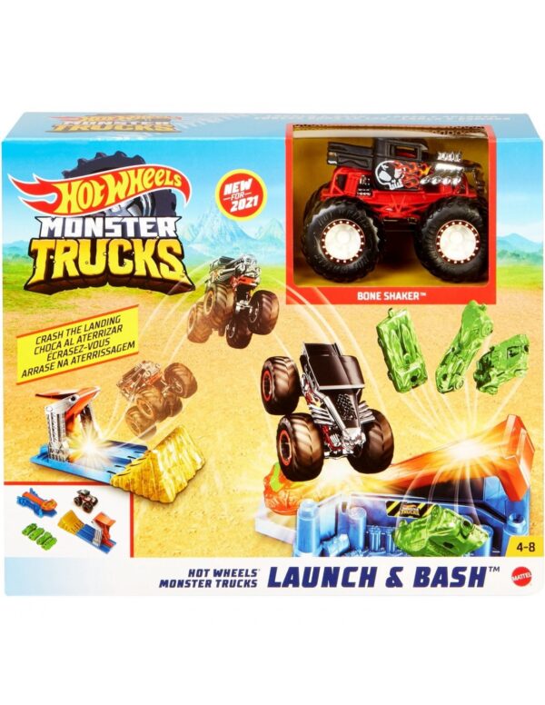 Hot Wheels Monster Trucks Σετ Παιχνιδιού – Εκτόξευση Και Σύγκρουση (GVK08)