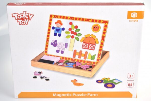 Tooky Toy Ξύλινος Μαγνητικός Πίνακας Φάρμα Διπλής Όψης (TKF014)