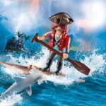 Playmobil Special Plus Πειρατής Με Σχεδία Και Σφυροκέφαλος Καρχαρίας (70598)