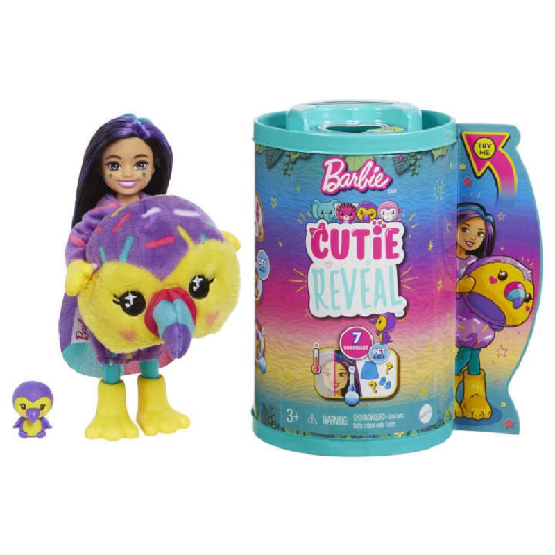 Mattel Κούκλα Barbie Cutie Reveal Παπαγαλάκι για 3+ Ετών