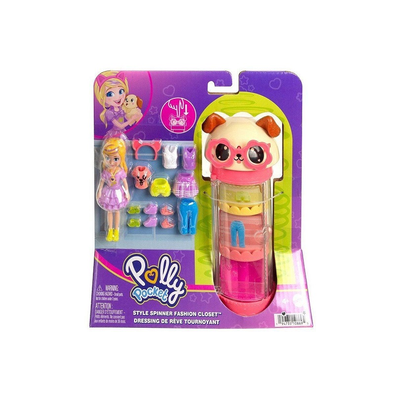 Mattel Παιχνίδι Μινιατούρα Polly Pocket Fashion Closet - Dog για 4+ Ετών