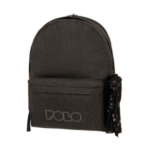 POLO Σχολική τσάντα πλάτης 901235-2101 DOUBLE SCARF 2023 Γκρι Σκούρο