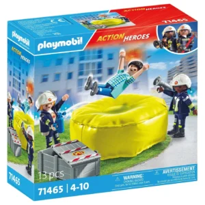 Playmobil city action πυροσβέστες με στρώμα διάσωσης 71465