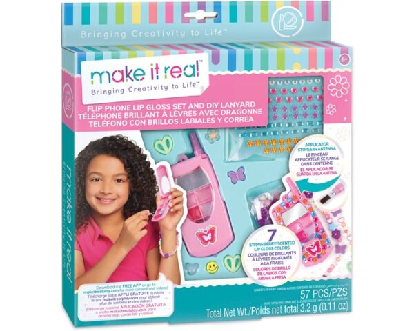 MAKE IT REAL - FLIP PHONE LIP GLOSS SET AND DIY LANYARD 2329