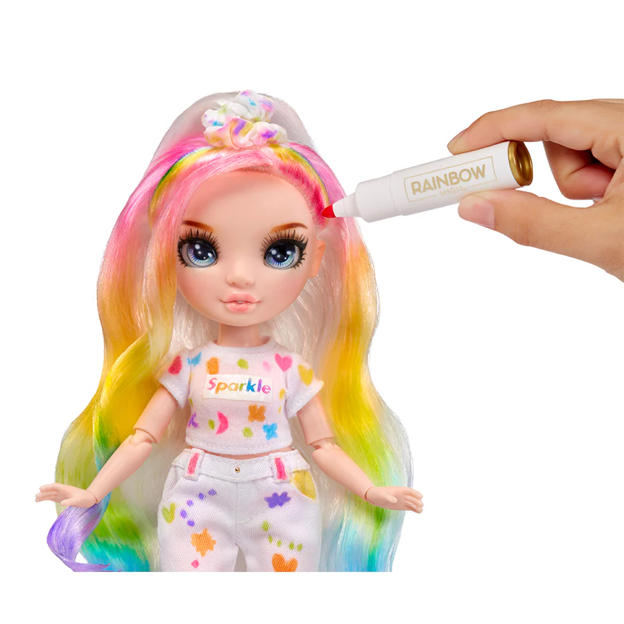 MGA Rainbow High: Color & Create Blue Eyes Doll (594123EUC)