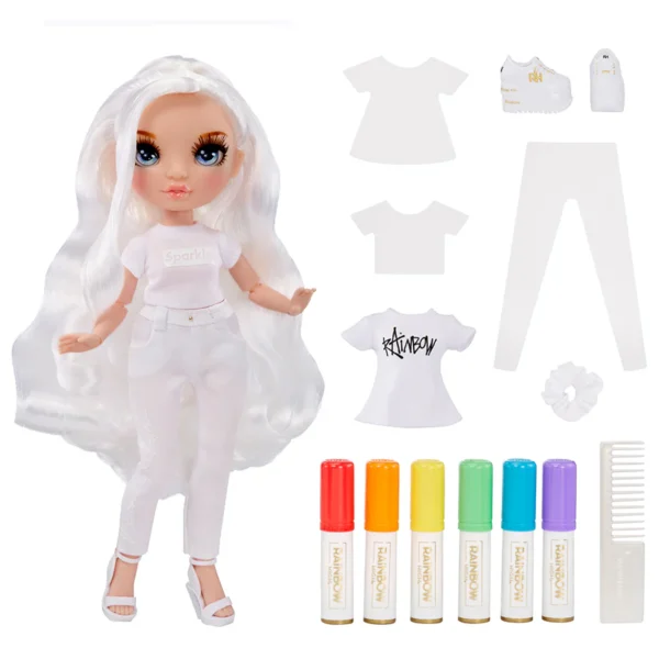 MGA Rainbow High: Color & Create Blue Eyes Doll (594123EUC)