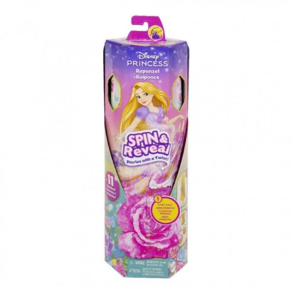 Disney Princess Spin & Reveal Κούκλα Ραπουνζέλ με 11 Εκπλήξεις (HTV86)