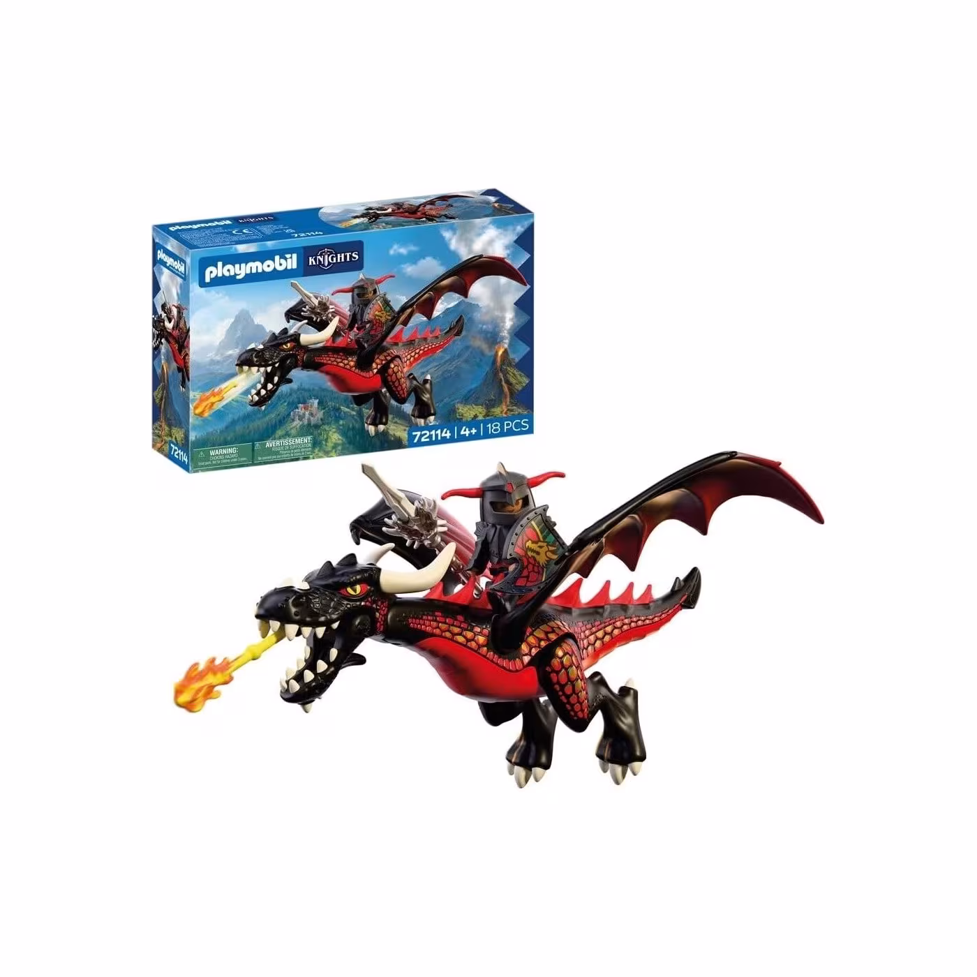 Playmobil Country Μαύρος Δράκος Και Ιππότης (72114)