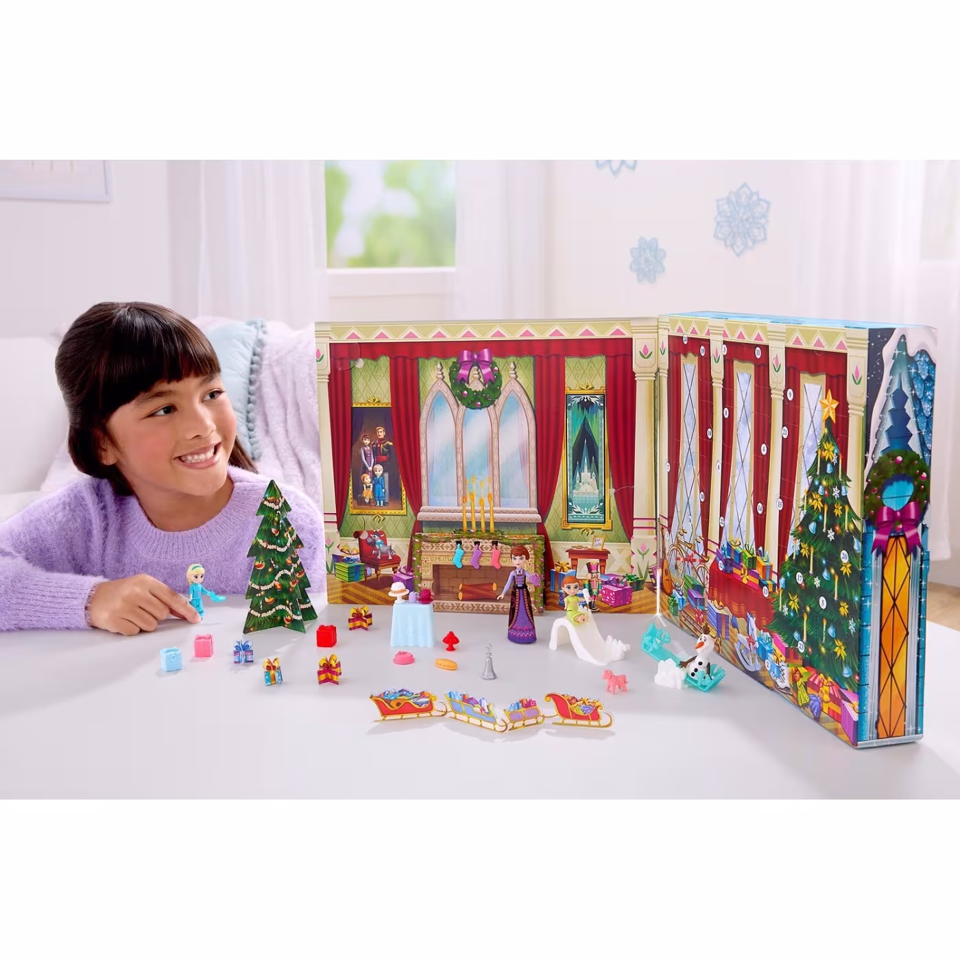 Mattel Frozen Μινι Κούκλες - Disney Frozen Χριστουγεννιάτικο Ημερολόγιο Με 24 Εκπλήξεις (JLJ06)