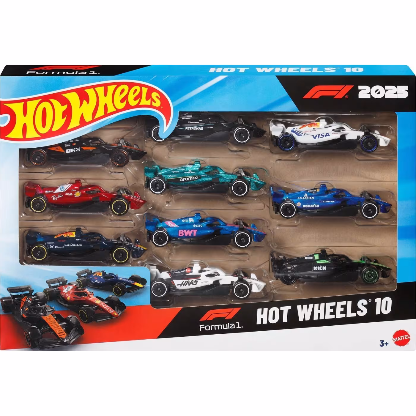 Mattel Hot Wheels Αυτοκινητάκια F1 - Σετ Των 10 (JMM24)
